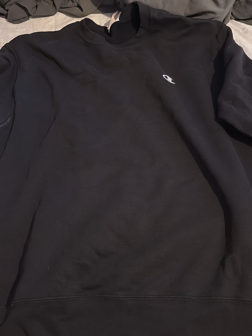 Champion Black Crewneck Sweatshirt with Small White Logo